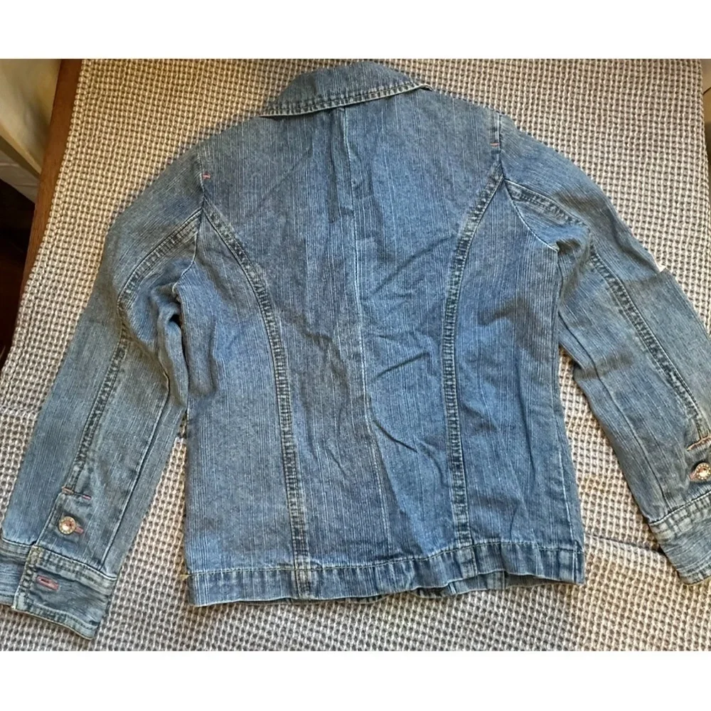 Faded Glory brand Heavily Embroidered blue denim jacket